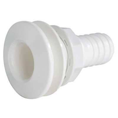 White plastic seacock with hose adaptor 1-1/4 inches cwith hose connector 30mm N42038202474