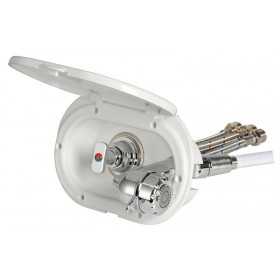 Oval deck shower with mixer and Desy shower head Hose 2,5m White OS1524020
