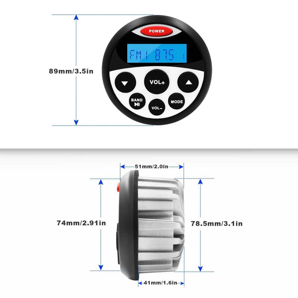 Radio Marina Lettore Mp3 Impermeabile IP66 GR804 4x45Watt 2-AUX  #N100969020732