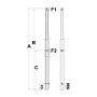 Stainless steel Stanchion for male bases 625mm OS4117611