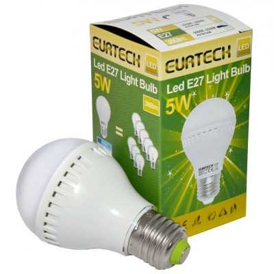 Lampadina LED 5W 100-240V E27 6000K-6500K 380Lm Min 10Pz ET27561208-10-50%