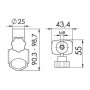 Fixing support for light Type for hose 22/25mm N51525501196