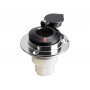 Stainless steel base straight recess fit for pull-out poles Black cap OS1100006