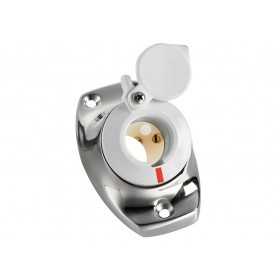 Angled stainless steel base for extractable poles White cap OS1100007
