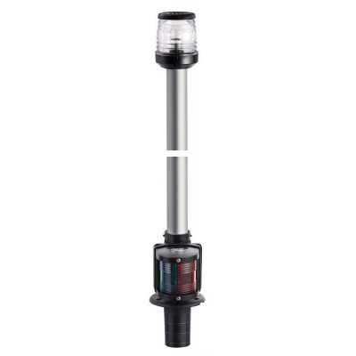 Classic pole in flat recess with combined lights 360° Green Red light 100cm Black OS1112500
