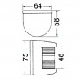 Fanalino in acciaio inox U85 Rosso a 112,5° sinistro OS1141401-0%