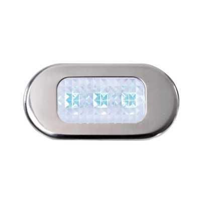 LED Polycarbonate courtesy light recess mount 12V 0,6W 7Lm Blue light OS1318103