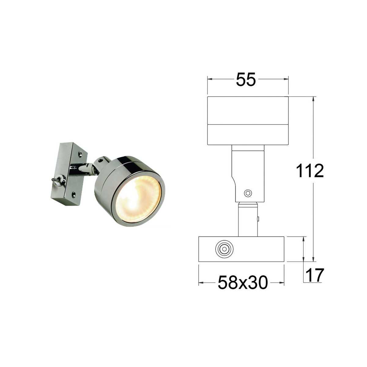 Faretto LED 12/24V 3,2W 154Lm 2900-3200K 16 LED HD Angolo 42° in Ottone  Lucido