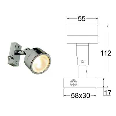 Faretto LED 12/24V 3,2W 154Lm 2900-3200K 16 LED HD Angolo 42° in Ottone  Lucido