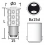 LED bulb 12/24V BA15D 2W 140Lm 2700K Warm Light OS1444311