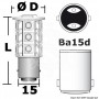 LED bulb 12/24V BA15D 4W 400Lm 2700K Warm Light OS1444313