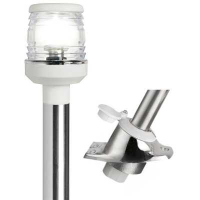 Asta Luminosa Estraibile in acciaio inox a 360° 60cm con base a scatto bianco OS1116002-18%
