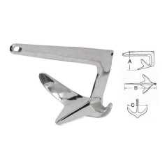 Ancora Trefoil in acciaio inox AISI 316 lucidato a specchio 15kg OS0110915-18%