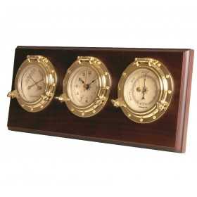 Barometer Clock Thermometer on wood tablet 36xh15cm MT2417213
