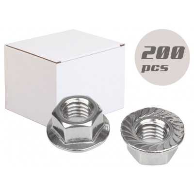 200pcs DIN6923 M10 A2 Hexagon nuts with flange and Serration N44592008505
