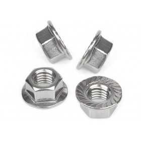 4pcs DIN6923 M10 A2 Hexagon nuts with flange and Serration N44590008505