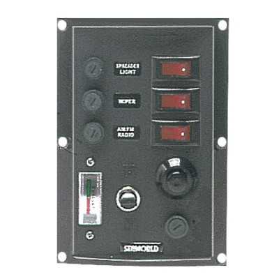 Vertical Electric control panel with 3 switches + horn 127x114mm OS1410335