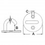 Stainless steel Hook 6mm with round base 40mm OS3932402