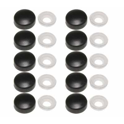 Black Nylon finishing washer with snap-on cover 4.8-6mm 10pcs N44590097011N