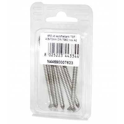 A2 DIN7982 Stainless steel flat self-tapping countersunk screws 4.8x70mm 6pcs N44590007623