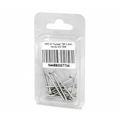 DIN 7505 A2 Stainless Steel Chipboard screws 3.5x40mm 15pcs N44590007734