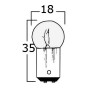 Set of 2 BA15D Bipolar bulbs 12V 5W with small parallel pole ball OS1420000