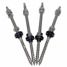 TopSolar Set 4pcs M10X200 A2 stainless steel self-tapping screws for PV structures art.9215 N44590005000 TopSolar Set 4pcs M10X200 A2 stainless steel self-tapping screws for PV structures art.9215 N44590005000
