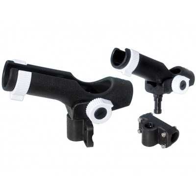 Adjustable black plastic rod holder with side rail attachment N30413004980