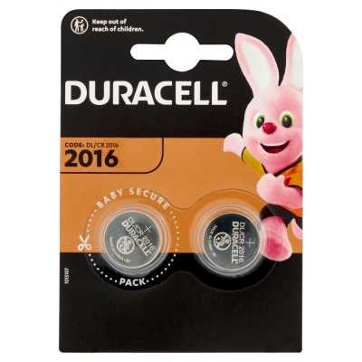 Duracell CR2016 3V Lithium Coin Cell Batteries Blister 2-Pack N51120017101