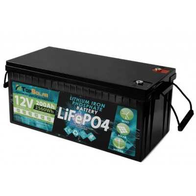 TopSolar Batteria al Litio LiFePO4 12V 200Ah 12,8V BMS Smart integrato N51120050953-50%