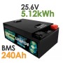 TopSolar Lithium Battery 5,12kWh LiFePO4 24V 200Ah 25,6V Integrated BMS 240AH Smart N51120050965