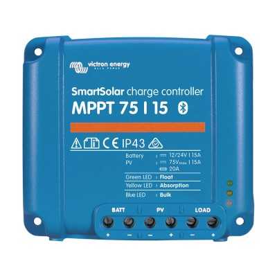 Victron Energy SmartSolar MPPT 75/15 15A 12/24V Solar Charge Controller UF21675D