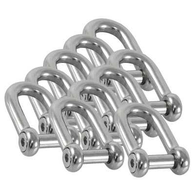 Set 10 pieces Stainless steel shackle with screw-lock - Pin 10 mm N61641100477-10