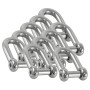 Set 10 pieces Stainless steel shackle with screw-lock - Pin 10 mm N61641100477-10