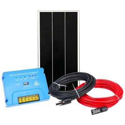 12V 100W Photovoltaic Kit with 12/24V 20A MPPT Charger + Cable Kit N151030200236