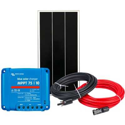 Kit Barca Camper 12V 100W con Regolatore BlueSolar MPPT 10A + Kit Cavi N151030200237