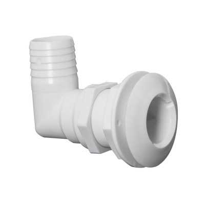 White nylon seacocks with 90° elbow 38mm hose connector N42038202457