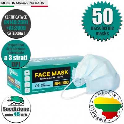 Baltic Masks BM-100 PPE Mask CE EN149:2001+A1:2009 Made in Eu N90056004602-50