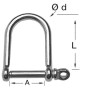 Stainless steel large shackle with screw-lock Pin 6mm 24x36mm N61641102745
