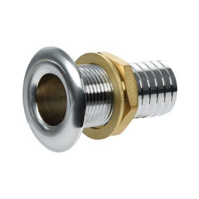 Scarico a mare in ottone cromato Filetto 1 pollice Portagomma 30mm N42038201701-0%