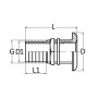 Thru hull chromed brass 1-1/4 inches thread 38mm pipe N42038201702