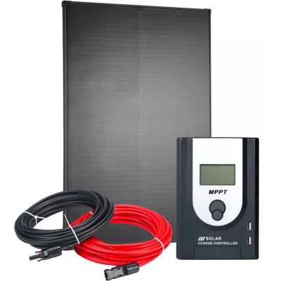 Kit Barca Camper 12V 200W con Regolatore MPPT 20A + Kit Cavi N151030200260