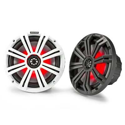 Kicker KM84L LED RGB Coaxial Marine Speakers Pair 8" 300W 4Ohm 92db IDKM84L