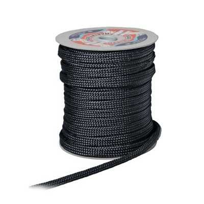 Treccia piatta in polipropilene a 32 fusi per parabordi Ø14mm 50m Nera OS0644481-40%