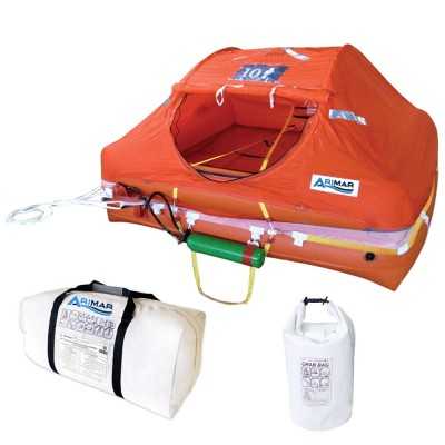 Arimar Oceanus 10-man life raft Valise version with Grab Bag Beyond 12 miles AR101020ITG