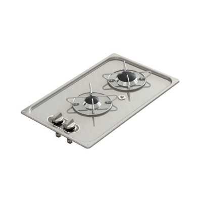 Recess-fit stainless steel cooktop 2 burners 1750+1000W 305x508mm recess OS5010245