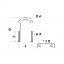 Cavallotto ad U inox 105mm filettato Ø8xh60mm Interasse 35mm piastrina 78x40mm OS3912502-40%