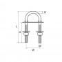 Cavallotto ad U inox 100mm Filettato Ø8xh60mm Interasse 35mm N61842700272-5%