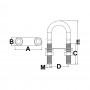 Cavallotto ad U AISI304 60mm filettato Ø4xh30mm Interasse 30mm N61842700269-40%
