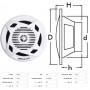 White Pairs of dual cone loudspeakers 6.5 RMS 2x60W OS2974107